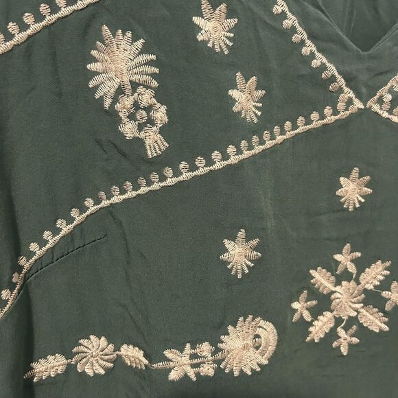 SHEIN Curve Dress Womens 2XL Embroidered Maxi Boho Flowy Short Sleeve Rayon - Picture 8 of 12